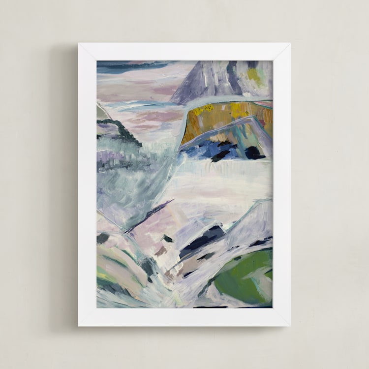 "HOB Landscape 1" - Art Print in Serenity Blue by Caryn Owen - Framed