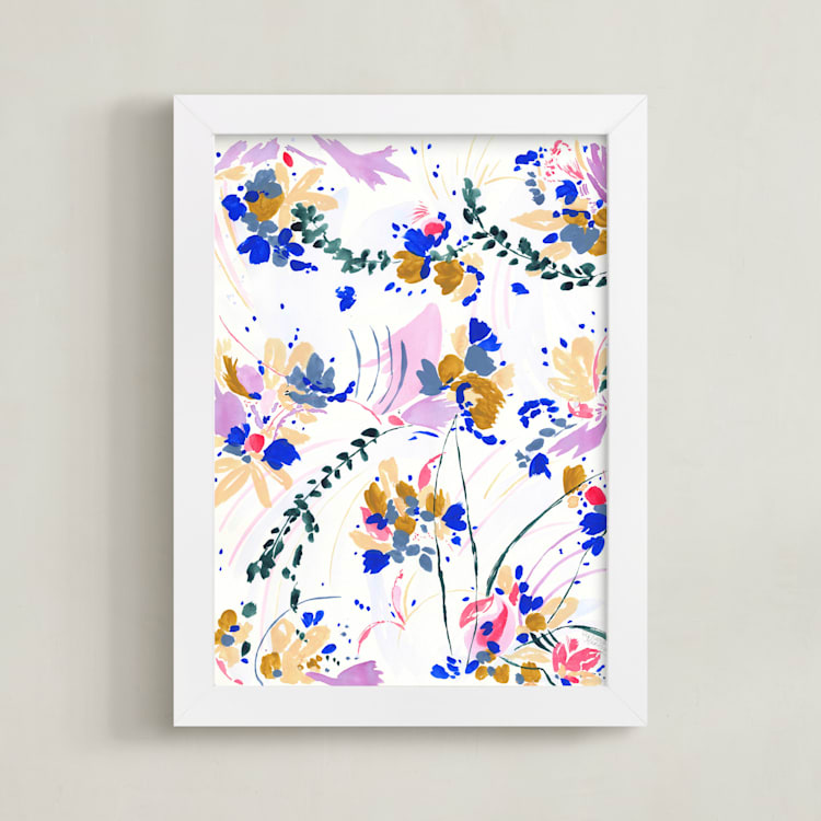 "Travel tale" - Art Print in Bright pink by FERNANDA MARTINEZ - Framed