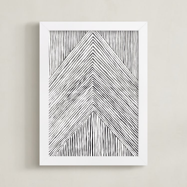 "Carved" - Art Print in Grey by Emily Kariniemi - Framed