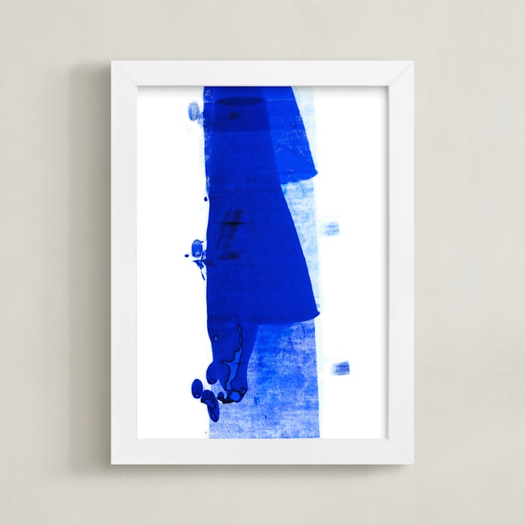 "Fashion-Walk" - Art Print in Deep Bright Blue by ANA GAION - Framed