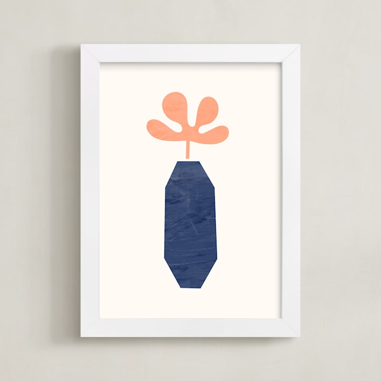 "Modern Vase #2" - Art Print in Blush by Field and Sky - Framed