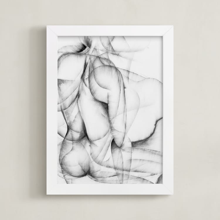 "More Alike than Not" - Art Print in Charcoal by Karen Kaul - Framed
