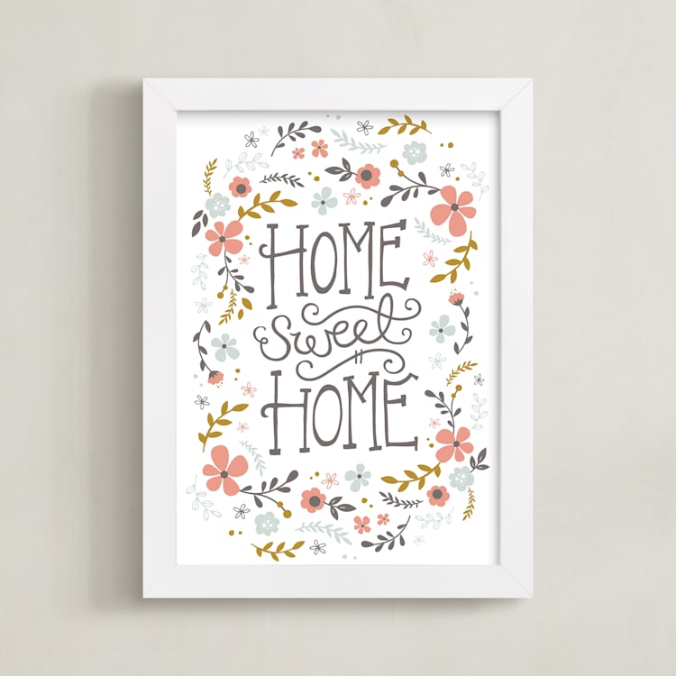 "Home Sweet Home" - Art Print in Pastel by Kristen Smith - Framed