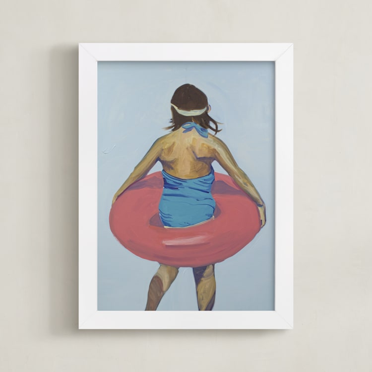 "Violet Intertube 1" - Art Print in Cerulean Blue by Annie Seaton - Framed