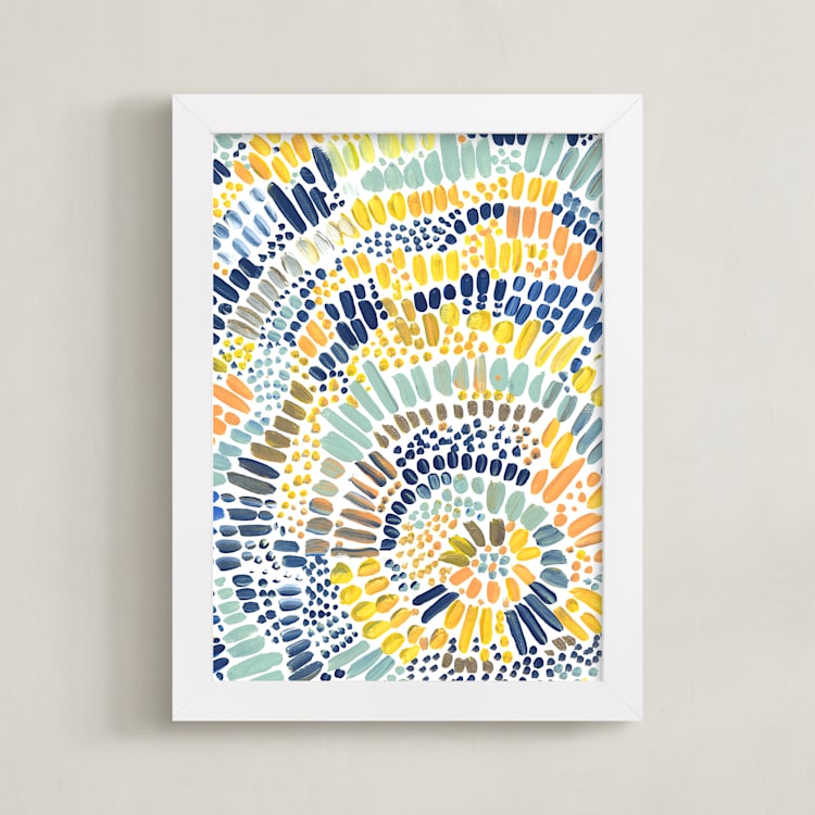 "Sun Drop" - Art Print in Golden Yellow by Holly Royval - Framed