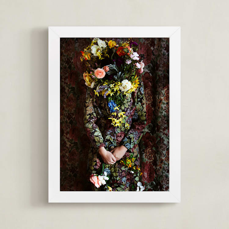 "Shes Blooming" - Art Print in Magical Rose by Theresa Bear - Framed