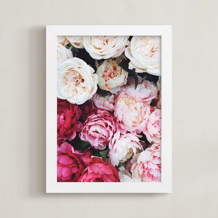 "peony palette" - Art Print in peony pink by Marabou Design - Framed