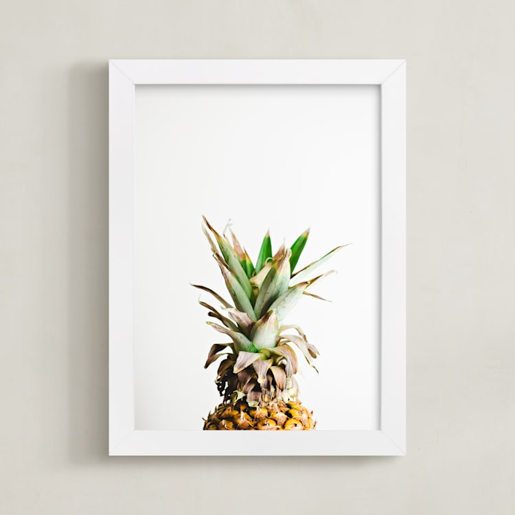 "Pining for Pineapple" - Art Print in pineapple green by Joni Tyrrell - Framed