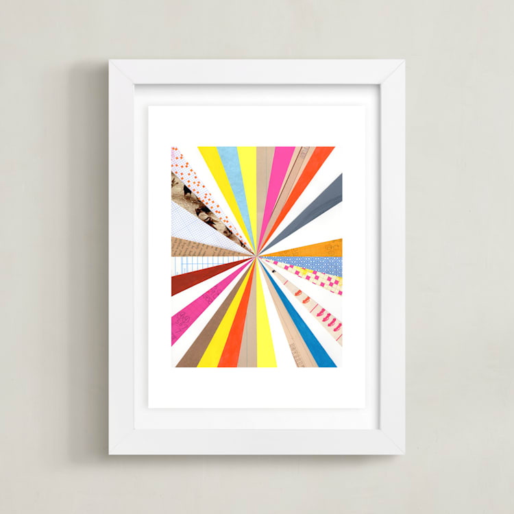 "Pinwheel 1" - Art Print in Rainbow by Shelley Kommers - Framed