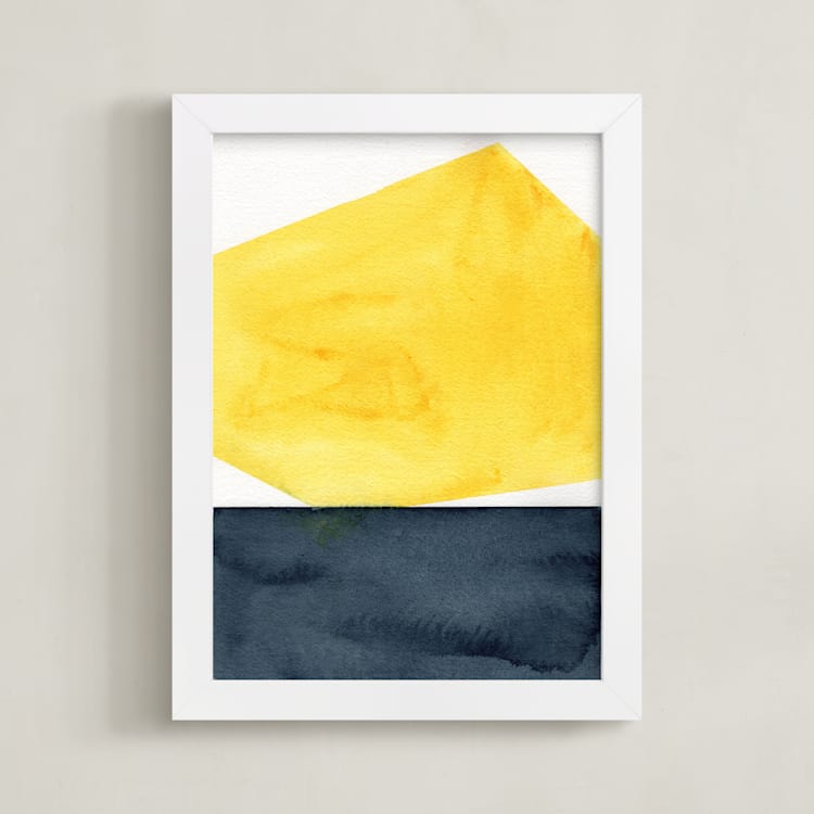 "Rising Sun" - Art Print in White by Celeste Duffy - Framed