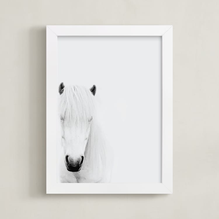 "Dalla" - Art Print in Snow by Irene Suchocki - Framed