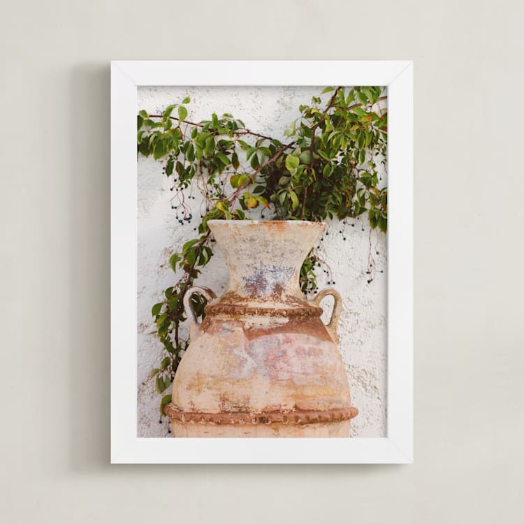 "Pottery I" - Art Print in Terracotta by Crystal Lynn Collins - Framed