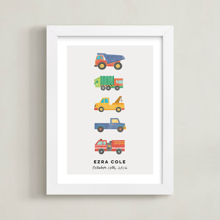 "lets go" - Personalized Art Print in Cloud by peetie design - Framed