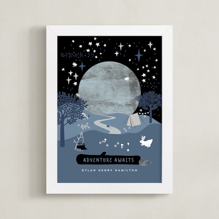 "Adventures in Nature" - Personalized Art Print in Night by Corinne Malesic - Framed