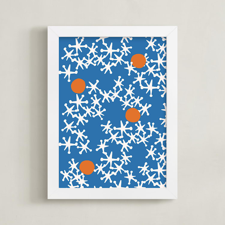 "Fun & Games III" - Art Print in Blue by Ampersand Design Studio - Framed