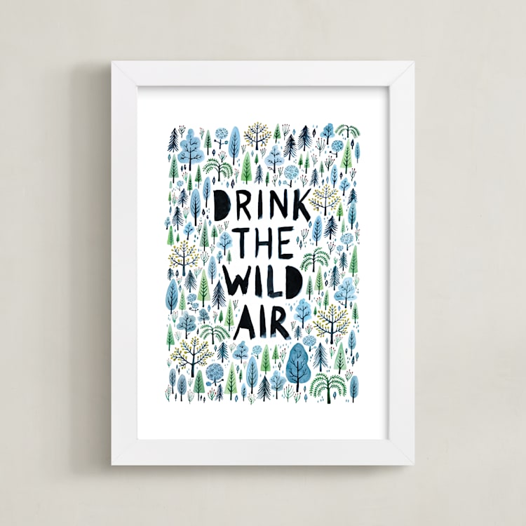 "Drink the Wild Air" - Art Print in Ocean by Surface Love - Framed
