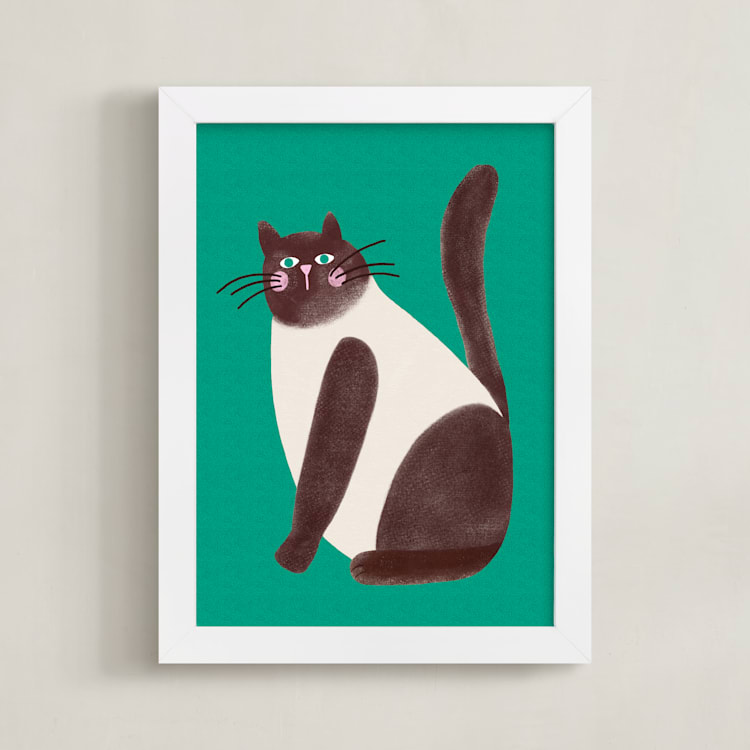 "Seal Point" - Art Print in Jade by Summer Winkelman - Framed
