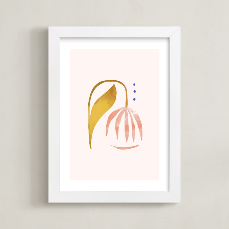 "A Flower For You, A Flower For Me I" - Art Print in Peony by Kayla King - Framed