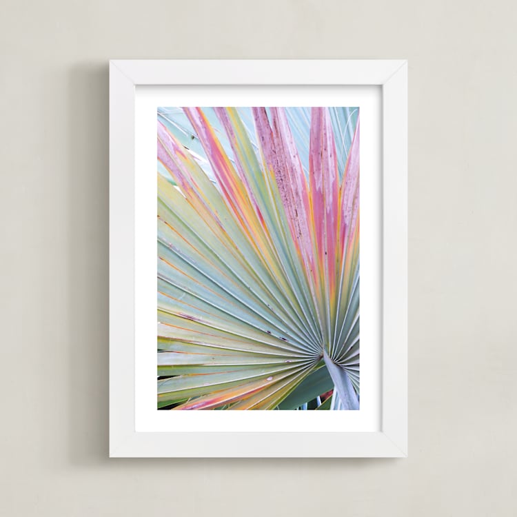 "Colorful fan 2" - Art Print in Sea Green by Eliane Lamb - Framed