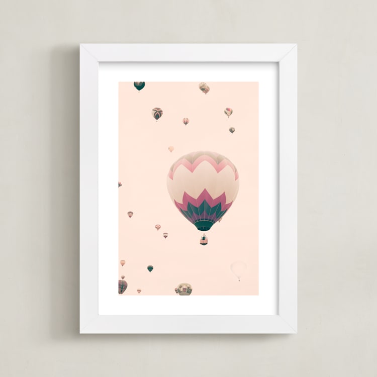 "To The Stars" - Art Print in Pale Pink by Caroline Mint - Framed