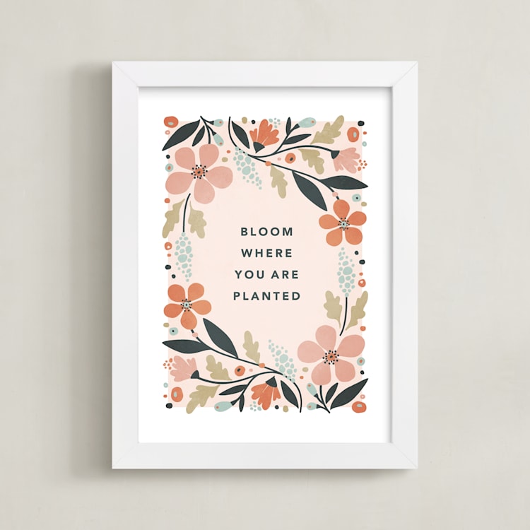 "Bloom Where You Are Planted" - Art Print in Bloom by Kristen Smith - Framed