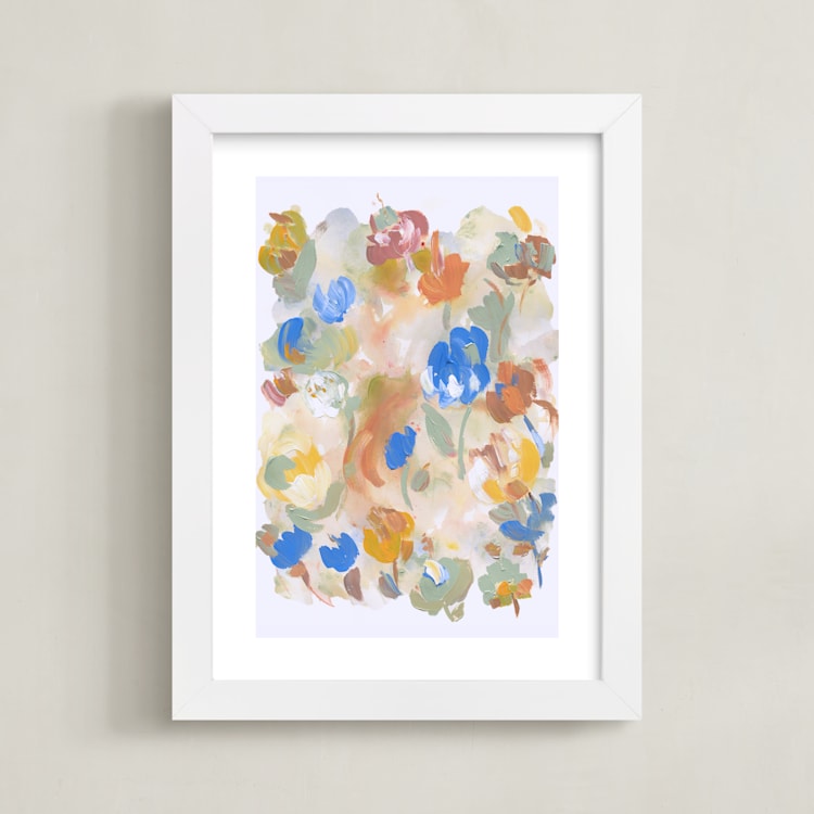 "Cornflower" - Art Print in Cornflower Blue by Suzanna Toole - Framed