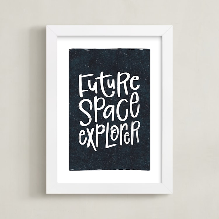 "Future Space Explorer" - Art Print in Space by Amy Payne - Framed