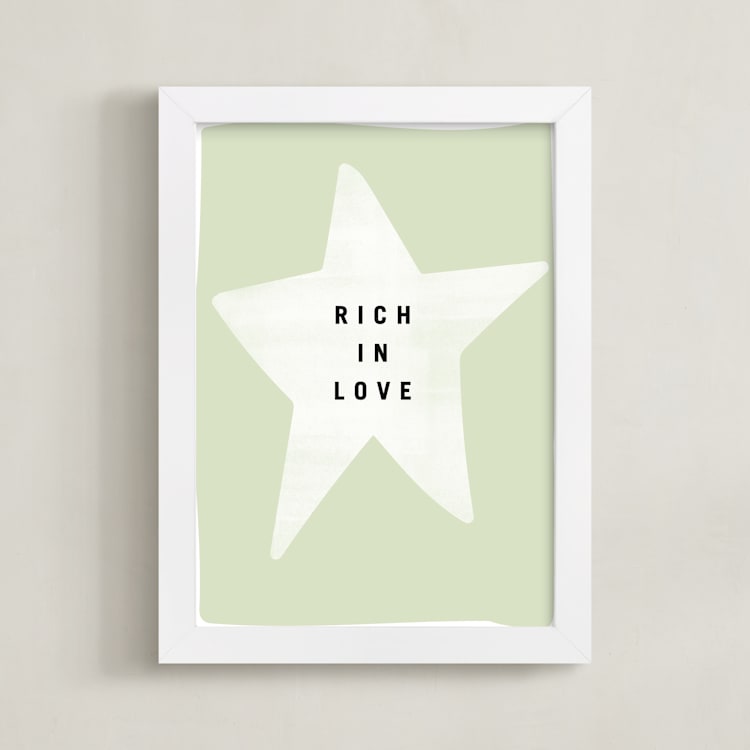 "rich in love" - Art Print in mint by Lindsay Stetson Thompson - Framed