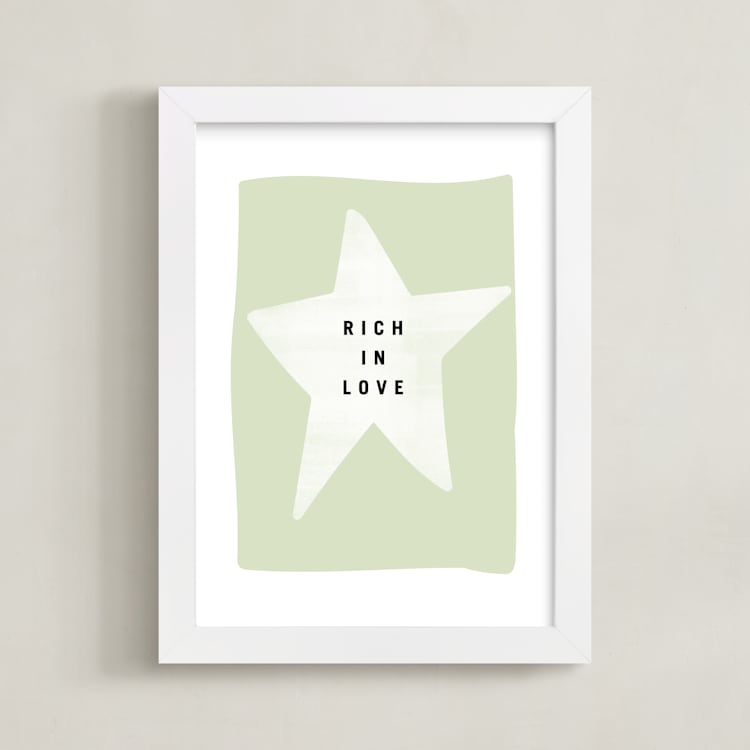"rich in love" - Art Print in mint by Lindsay Stetson Thompson - Framed