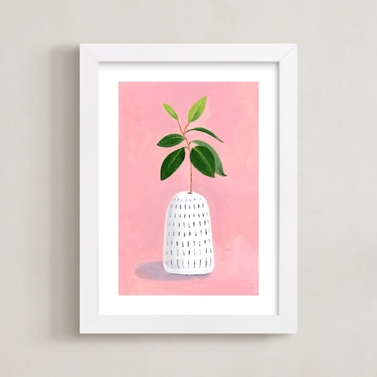 "Stem" - Art Print in Cotton Candy by sue prue - Framed