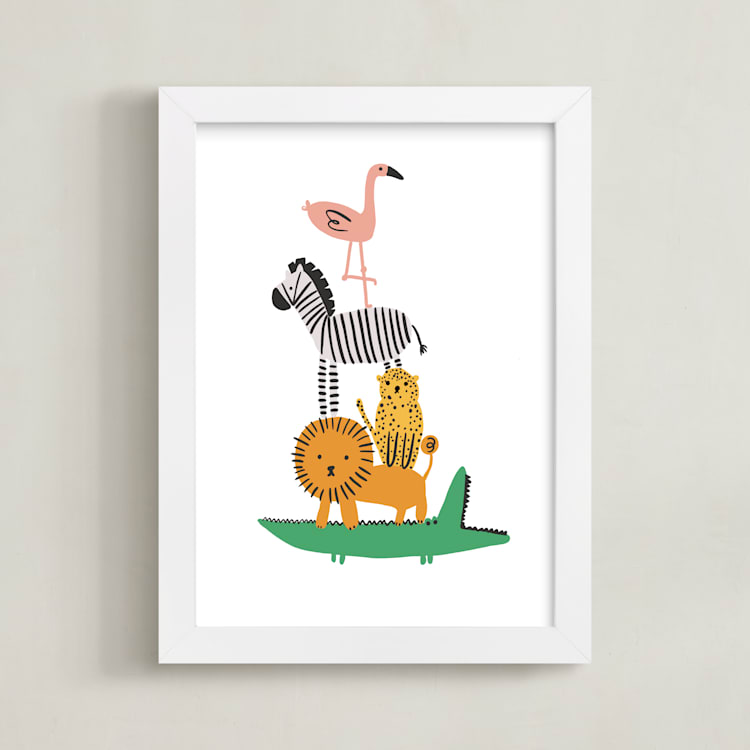 "Safari Stack" - Art Print in Jungle by Hudson meet Rose - Framed