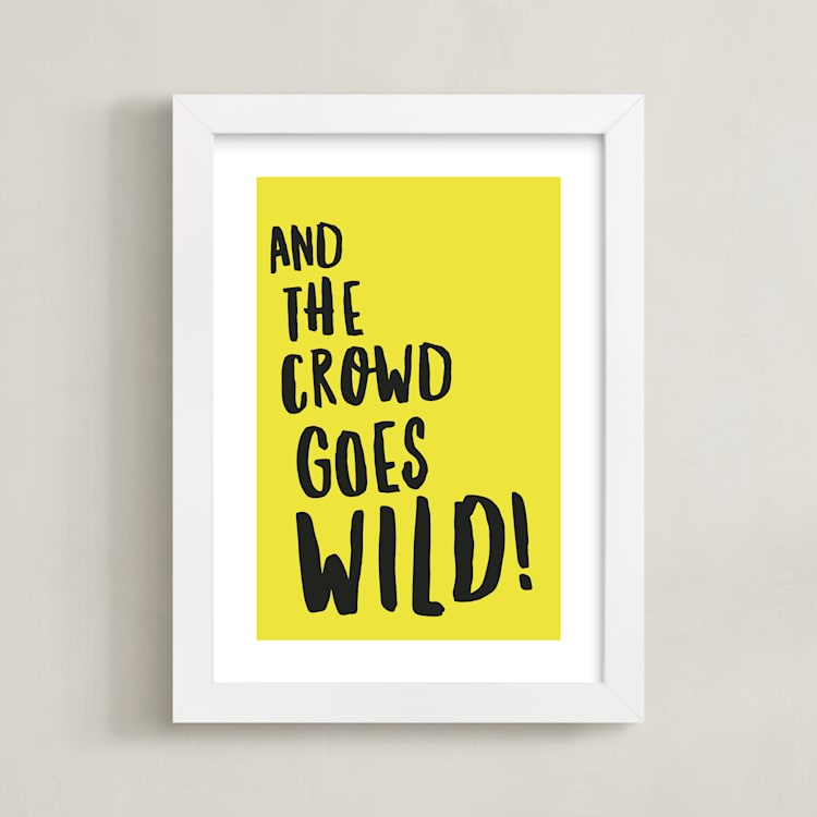 "Buzzer Beater" - Art Print in Lemon Lime by Keen Peachy - Framed
