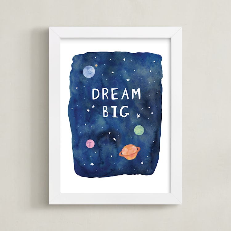 "Galactic Inspiration II" - Art Print in Navy by Creo Study - Framed