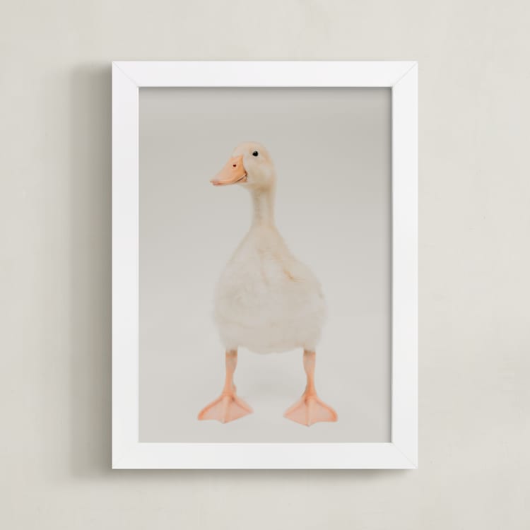 "quack quack" - Art Print in sand stone taupe by Alicia Abla - Framed