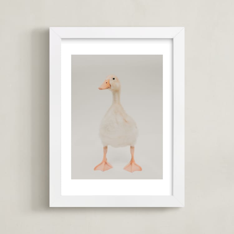 "quack quack" - Art Print in sand stone taupe by Alicia Abla - Framed