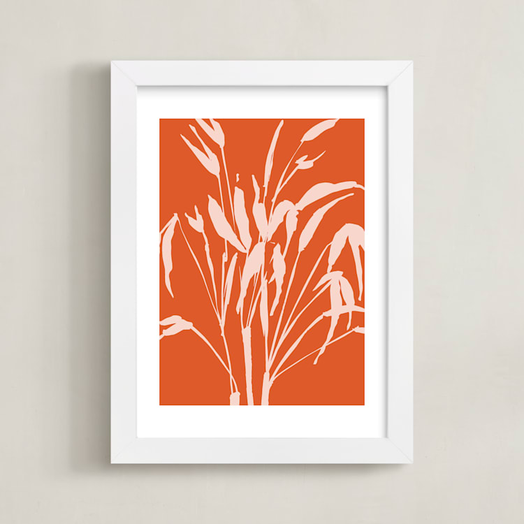 "Partial Sun" - Art Print in Persimmon by sue prue - Framed