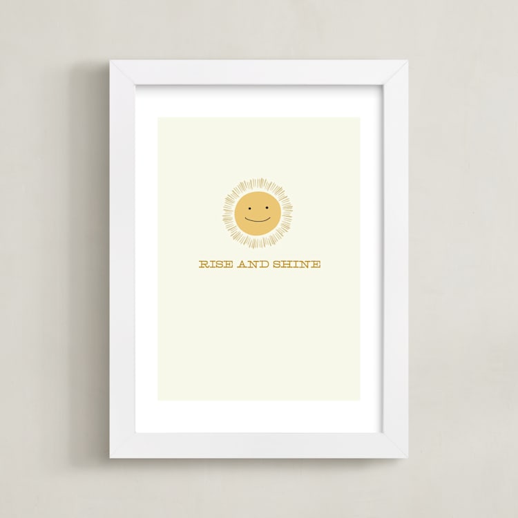 "Rise and Shine" - Art Print in Cream by Laura Condouris - Framed