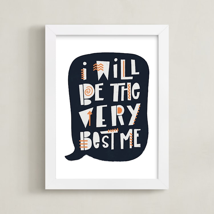 "Very Best Me" - Art Print in Denim by Amy Payne - Framed