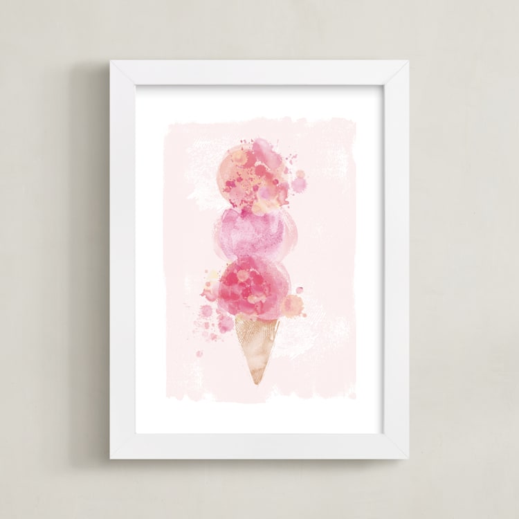 "mermaid scoops" - Art Print in berries by silverscreen studio - Framed
