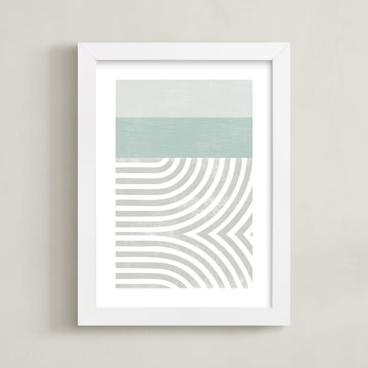 "Curve Appeal VI" - Art Print in Mint by Tanya Lee Design - Framed