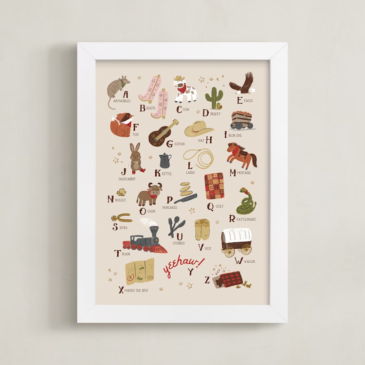"Wild West Alphabet" - Art Print in Barn by Jenna Holcomb - Framed
