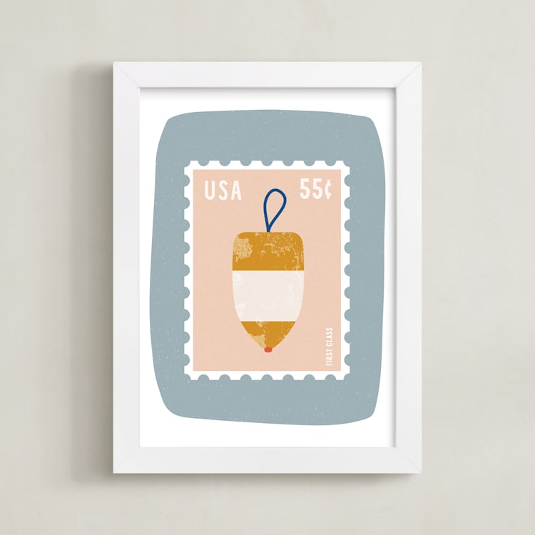 "Oh Buoy" - Art Print in Slate by Nadia Hassan - Framed