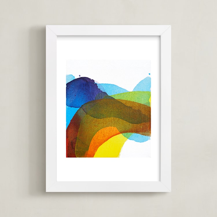 "Autumn River III" - Art Print in Violet Blue by Lauren Adams - Framed