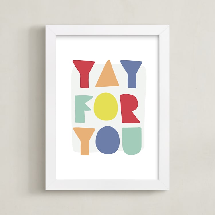"yay for you" - Art Print in carnival by Lea Delaveris - Framed