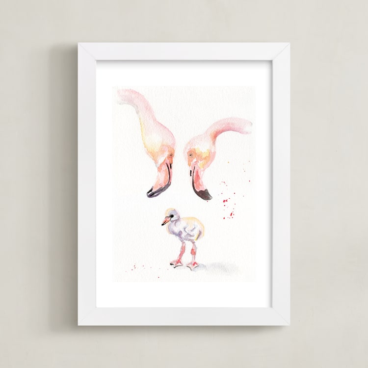 "You had us at hello" - Art Print in Flamingo Pink by Stacey Brod - Framed
