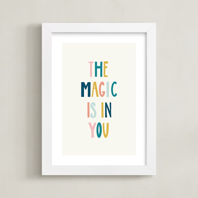 "the magic is in you" - Art Print in Buttercream by Elizabeth Bishop - Framed