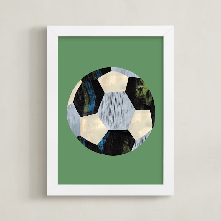 "Let's Play! 3" - Art Print in Grass by Alethea and Ruth - Framed