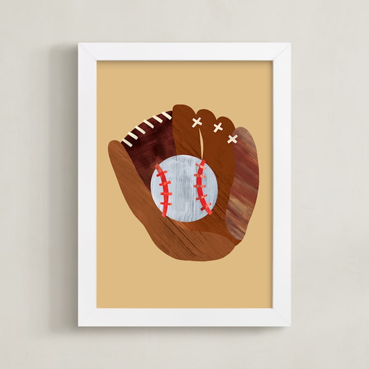 "Let's Play! 4" - Art Print in Sand by Alethea and Ruth - Framed