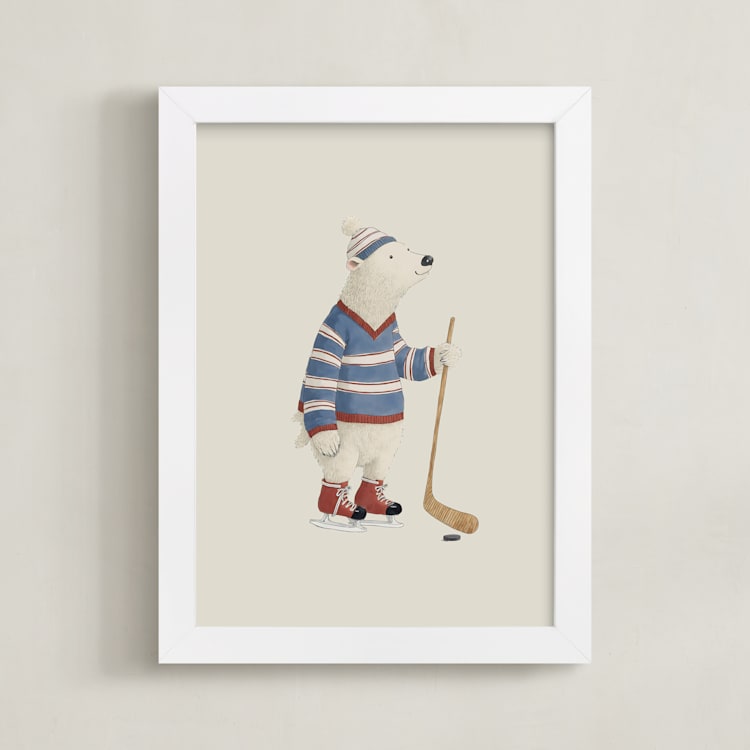 "Animal All-Stars 3" - Art Print in Dusty Beige by Malunio - Framed
