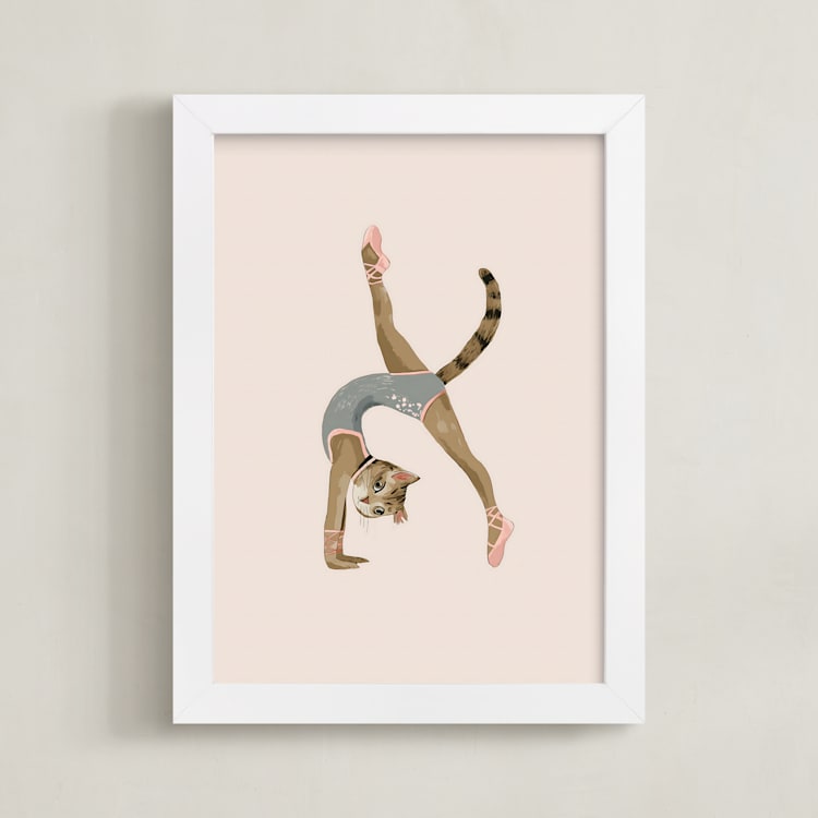 "Animal All-Stars 6" - Art Print in Dusty Beige by Malunio - Framed
